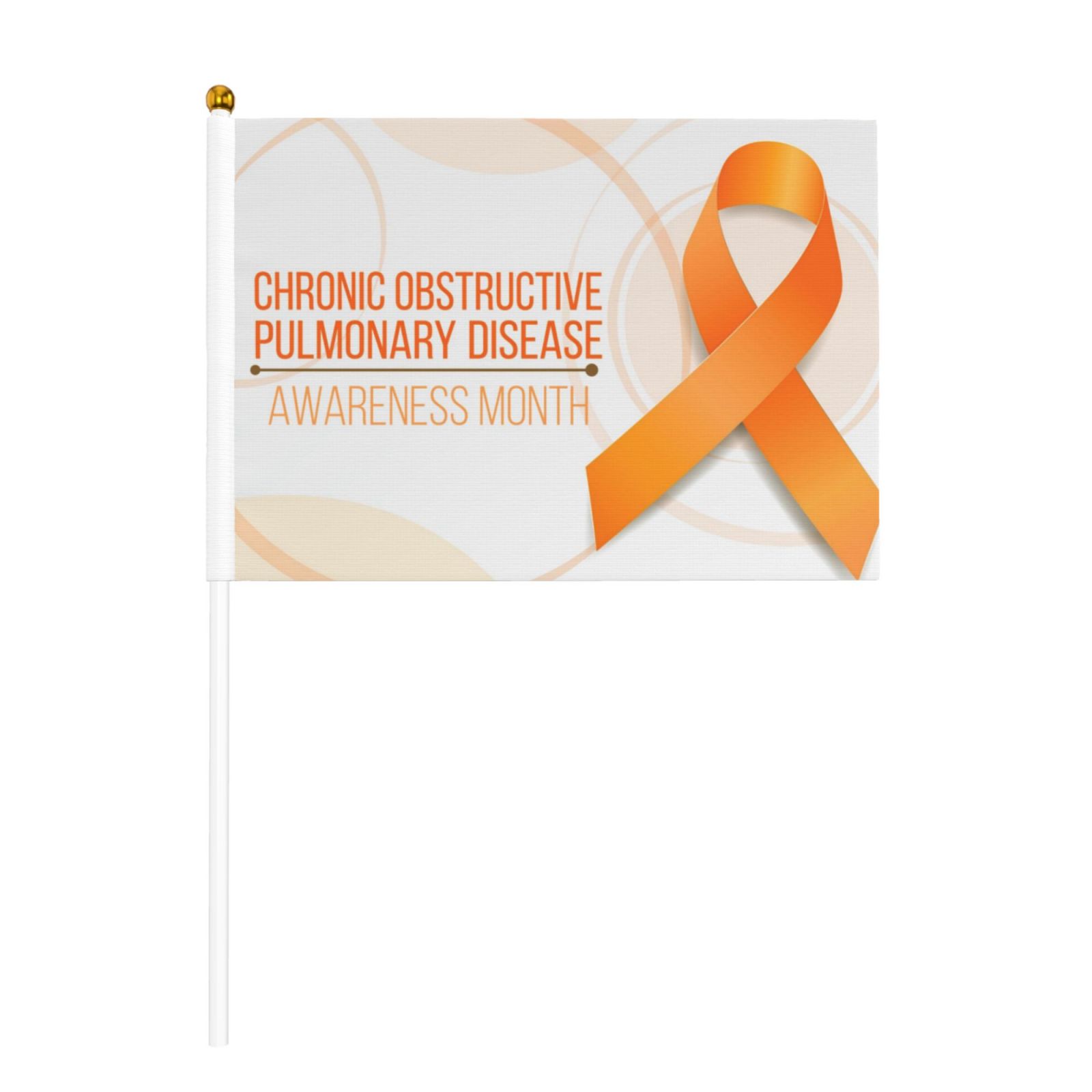 COPD Awareness Month Flags 6 Packs Mini Handheld Flag Desk Flag 5.5 x 8.3 Inches with Flagpole