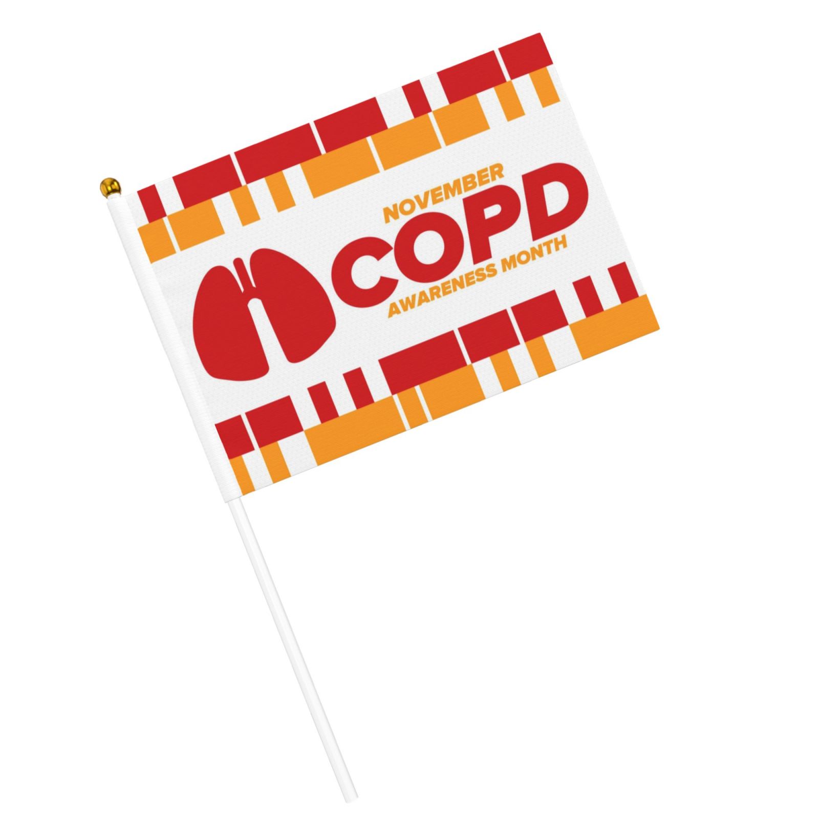 COPD Awareness Month Mini Hand Held Flags Small Flag Banner Party Decoration For Parades Ten