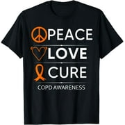 COPD Awareness Orange Ribbon Emphysema Chronic Lung Disease T-Shirt