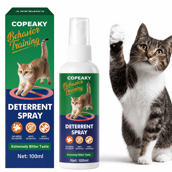 COPEAKY Cat Deterrent Training Spray, Bitter Taste Formula for Scratching, Chewing & No-Entry Areas, 100 mL