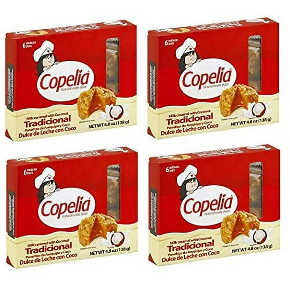 COPELIA Panelita de Arequipe y Coco/Milk caramel with Coconut x 6 (138 gr.) (Pack of 4)