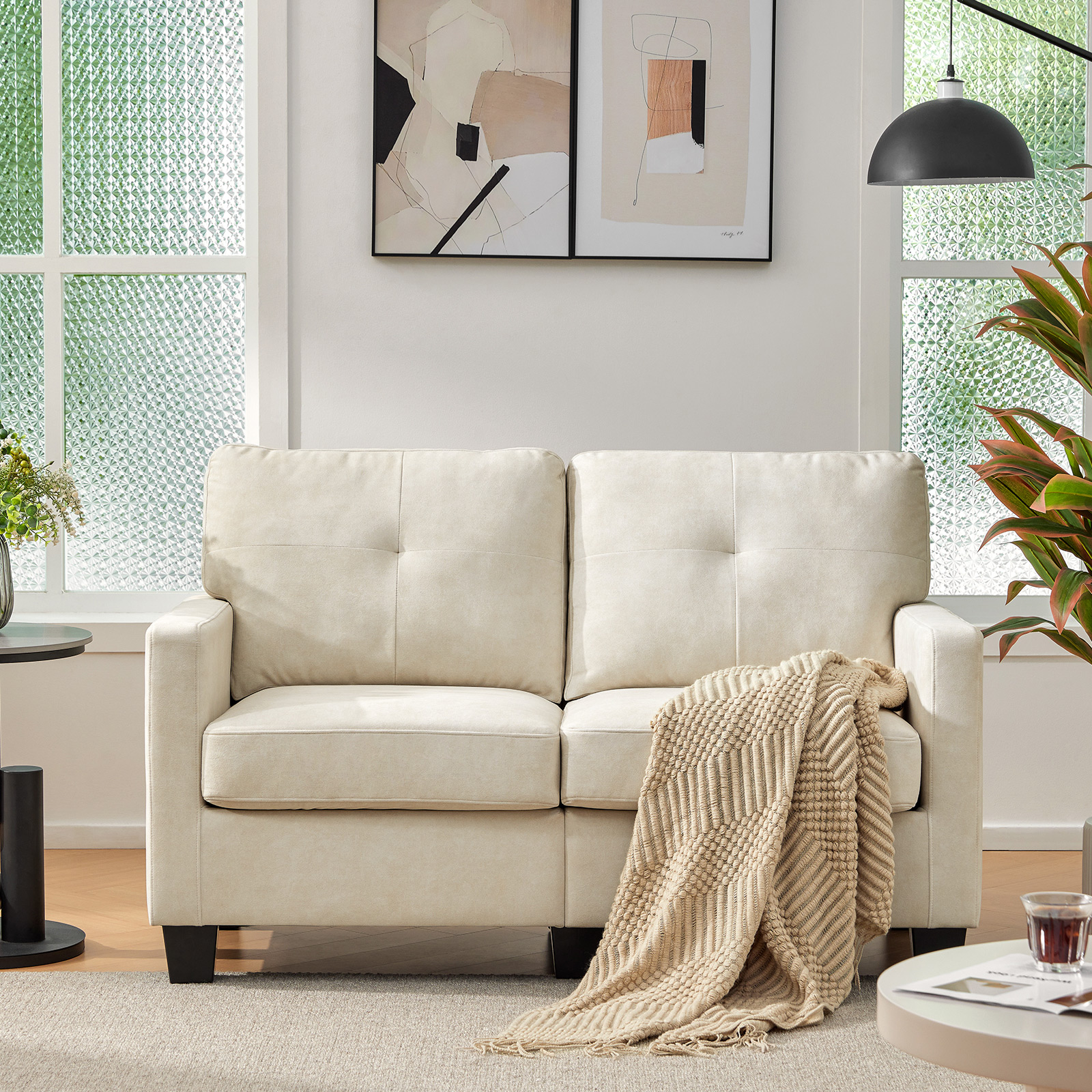 COPIAE 2 Seater Sofa for Small Spaces，MidCentury Modern Small Sofa