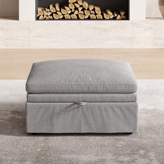 COPIAE 35"Wide Upholstered Seat Cushion Comfy Storage Ottoman