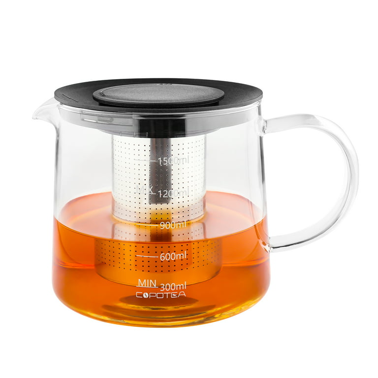 COPOTEA Glass Teapot with Infuser, 50oz (1500ml) Clear Tea Kettle 