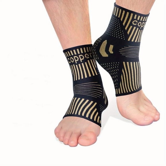 COPPER Ankle Brace Compression Support Sleeve for Injury Recovery  Joint Pain. Plantar Fasciitis Foot Socks with Arch Support  Eases Swelling  Heel Spurs  Achilles Tendon