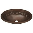 thumbnail image 1 of COPPER OVAL BATH SINK FLOWER DESIGN ROUND LIP 17X12.5X5.5 G18 DARK BROWN, 1 of 1