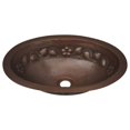 thumbnail image 1 of COPPER OVAL BATH SINK FLOWER DESIGN ROUND LIP 17X12.5X5.5 G18 DARK LIGHT, 1 of 1