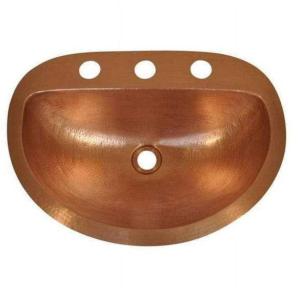COPPER SPECIAL BATH SINK DURANGO DESIGN 19X17X6 G18 DARK LIGHT