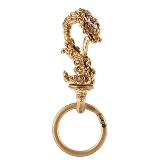 COPPERTIST.WU Dragon Keychain 360° Swivel Snap Dual Function Keychain and Bottle Opener Eastern Dragon Design