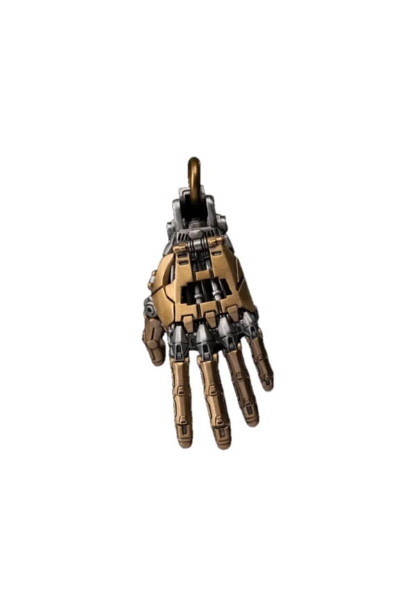 Mechanical Left Hand Pendant, Movable Joints, Movable Joints, Steampunk Jewelry Gift for Men