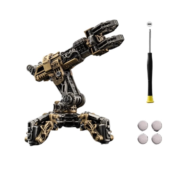 COPPERTIST.WU White Bronze & Brass Mechanical Arm Figurine Adjustable Desk Decor and Pen Holder with Magnetic Base