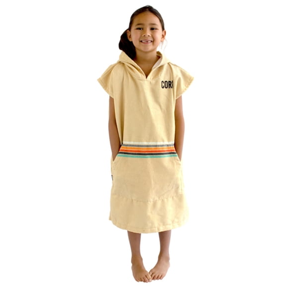 COR Surf Hooded Microfiber Poncho Changing Towel Robe with Front Pocket for Kids