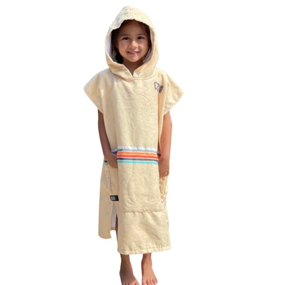 COR Surf Hooded Microfiber Poncho Changing Towel Robe with Front Pocket for Kids