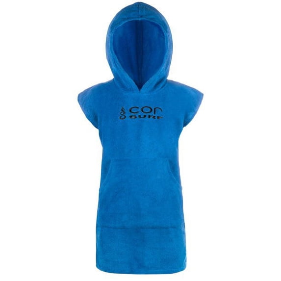 COR Surf Kids Hooded Poncho Changing Towel Quick Drying Microfiber Bath Robe for Kids (Cobalt, One Size)