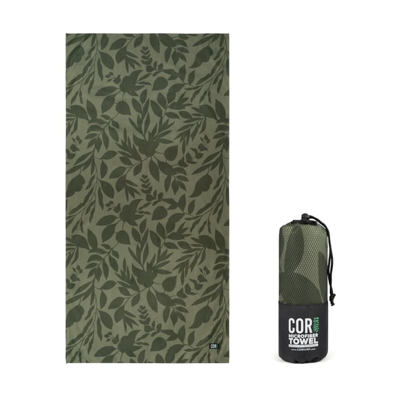 COR Surf Microfiber Beach Towel, Quick Dry Travel Towel with Mesh Bag, 62 x 30 Inch, Made from Recycled Materials (Kona)