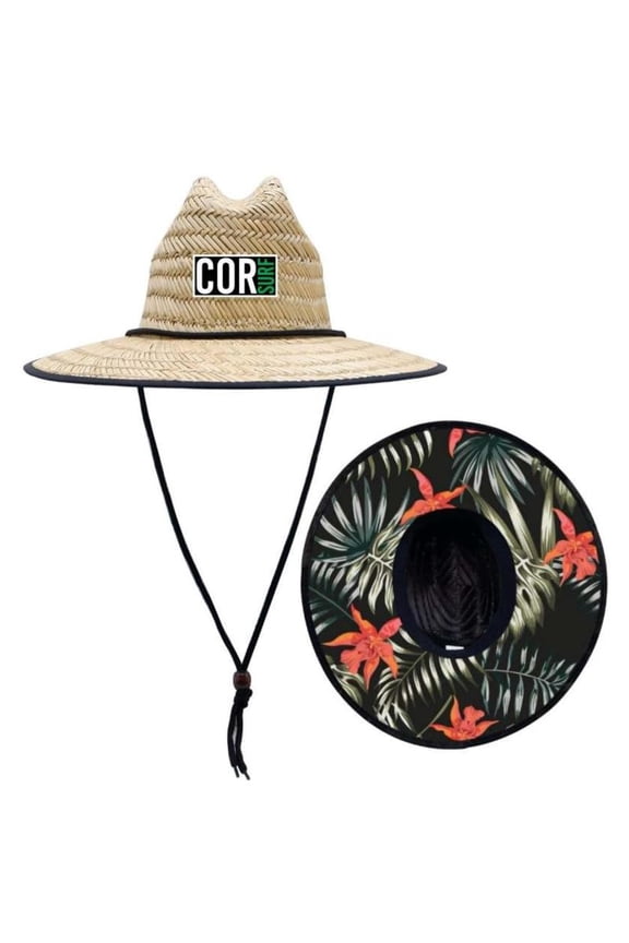 Straw Hats for Men and Women Classic Lifeguard Sun Hat with UPF 50+ Cloth Printed Under The Beach Hat