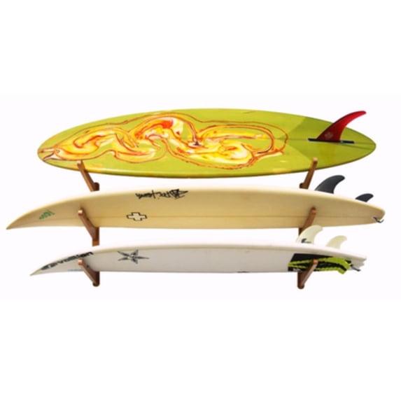 COR Surf Triple Surfboard Wall Rack - 3 Surfboard Storage Wooden Rack Home Wall Mount