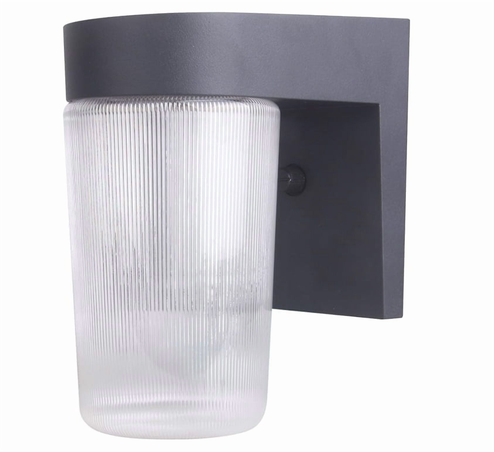 CORAMDEO Outdoor LED Jelly Jar Porch Light, 9.5W LED Replaces 75W Bulb, 800 Lumen, Black Finish - Jelly Jar Light Fixture, Wall Mount Utility, Dust to Dawn, Outdoor Aluminum Lights