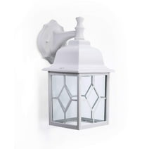 CORAMDEO Outdoor LED Square Wall Sconce Light for Porch, Patio, Deck, Wet Location, Built in LED gives 100W of light from 11W of power, 1000 Lumens, 3K, Cast Aluminum w/White Finish (W003-830LED-WT)