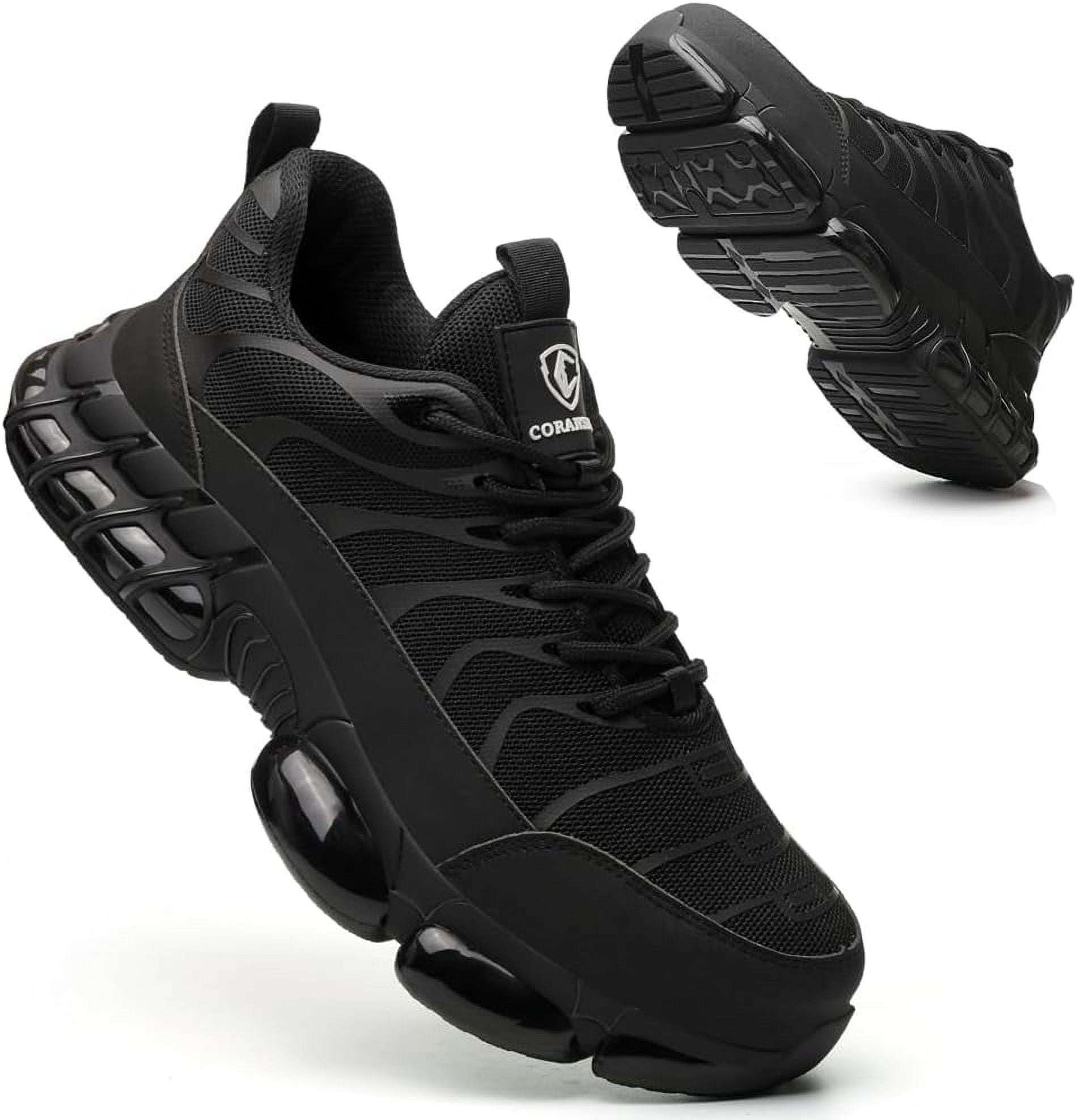 CORANSBER Steel Toe Shoes for Men Comfortable Antislip Safety Shoes