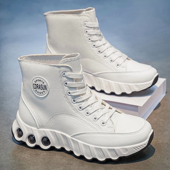 CORASUN Fashion High‑Top Platform Sneakers For Men Lace Up Versatile Daily Casual Footwear
