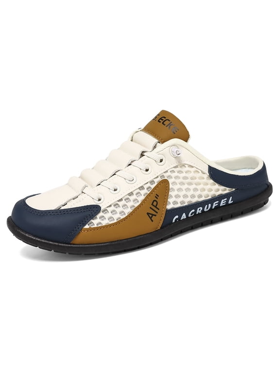 Men's Breathable Lightweight Athletic Shoes | Non-Slip Durable Mesh Casual Driving Mules | Slip-On Backless Sneaker for Daily Walking, Beach, & Outdoor Travel
