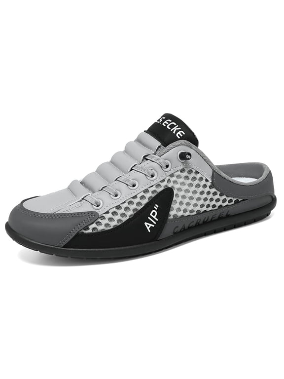 Men's Breathable Lightweight Athletic Shoes | Non-Slip Durable Mesh Casual Driving Mules | Slip-On Backless Sneaker for Daily Walking, Beach, & Outdoor Travel