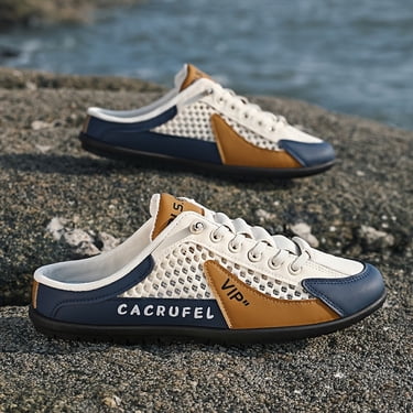 CORASUN Men's Breathable Lightweight Athletic Shoes | Non-Slip Durable Mesh Casual Driving Mules | Slip-On Backless Sneaker for Daily Walking, Beach, & Outdoor Travel