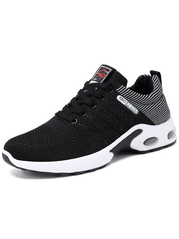 Men's Breathable Running Shoes, Lightweight Fly-Knit Mesh Sneakers with Non-Slip Sole, Comfortable Athletic Tennis Shoes for Walking, Gym, Jogging & Casual Work