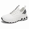 thumbnail image 1 of CORASUN Men's Casual Running Shoes - Breathable Flyknit Upper, Non-Slip & Shock-Absorbing PVC Sole Sneakers for Men & College Students on Daily Commute, Outdoor Walking & Gym Workout (Crisp White), 1 of 6