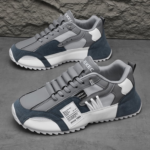 CORASUN Men's Chunky Platform Sneakers, Breathable Mesh Patchwork Casual Shoes, Lace Up Non Slip Walking Shoes
