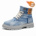thumbnail image 1 of CORASUN Men's Fleece Lined Warm Snow Boots, Lace-Up High-Top Work Boot | Waterproof Anti-Slip, Lightweight Denim Blue Casual Shoes | Outdoor, Daily & Commuting, 1 of 11