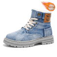 thumbnail image 1 of CORASUN Men's Fleece Lined Warm Snow Boots, Lace-Up High-Top Work Boot | Waterproof Anti-Slip, Lightweight Denim Blue Casual Shoes | Outdoor, Daily & Commuting, 1 of 11