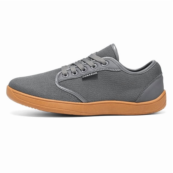 CORASUN Men's Lightweight Mesh Sneakers - Breathable Flyknit, Non-Slip & Durable Casual Shoes for Men, Hikers & Daily Commute on Outdoor Walking & Gym Sessions (Versatile Grey)