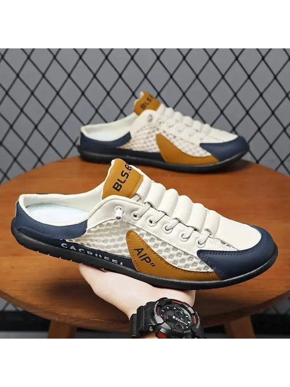 Men's Low‑Top Backless Slip‑On Loafers, Lightweight Comfort Casual Shoes for Daily Walking Driving Outdoor Travel