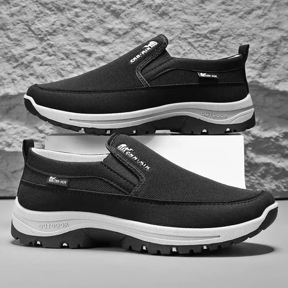CORASUN Men's Slip-On Walking Shoes, Comfortable Casual Outdoor Loafers for Everyday Wear.