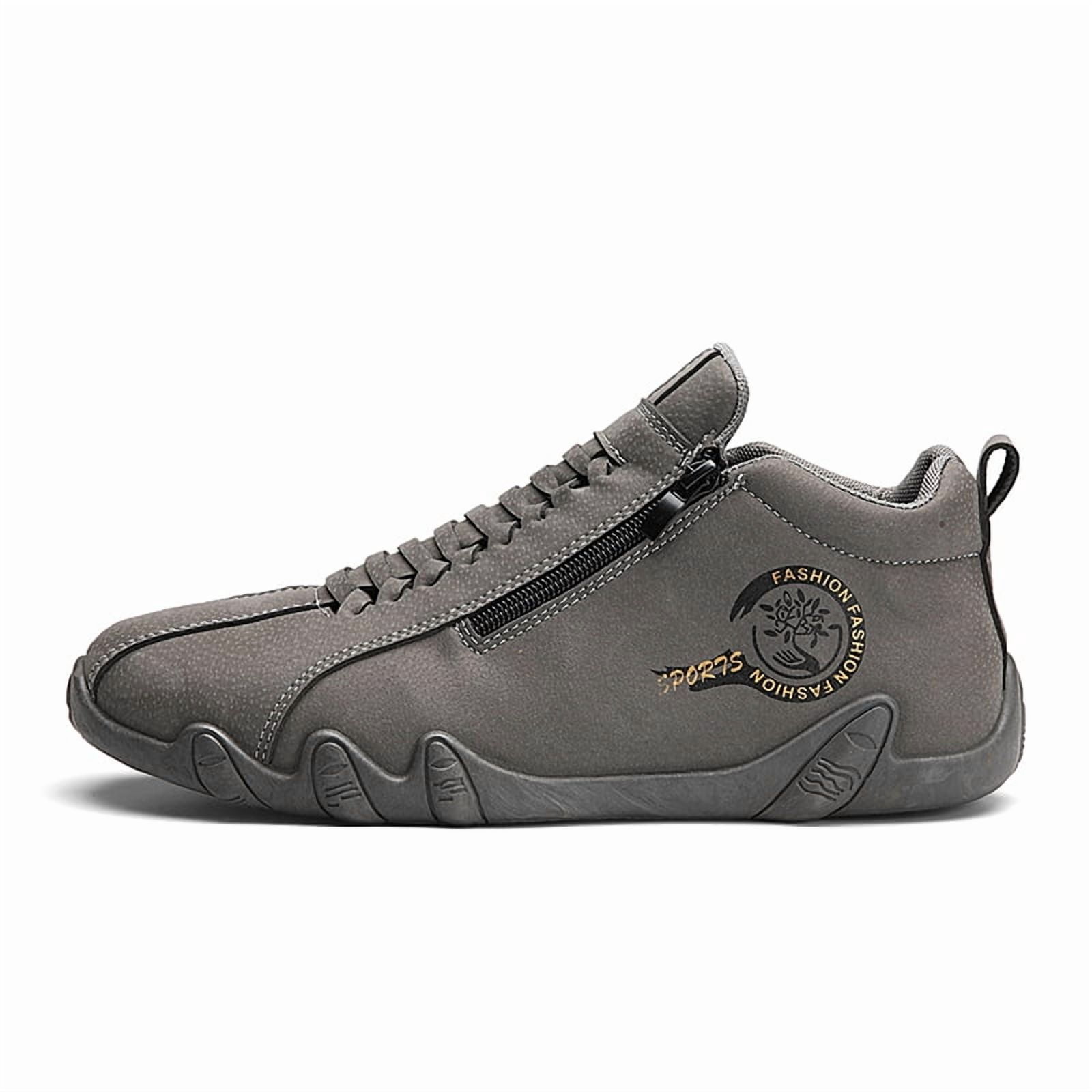 CORASUN Men's Waterproof Casual Shoes, Lightweight & Non-Slip, with Side Zipper, for Daily Wear, Hiking, Driving, High-Top Fashion Sneakers