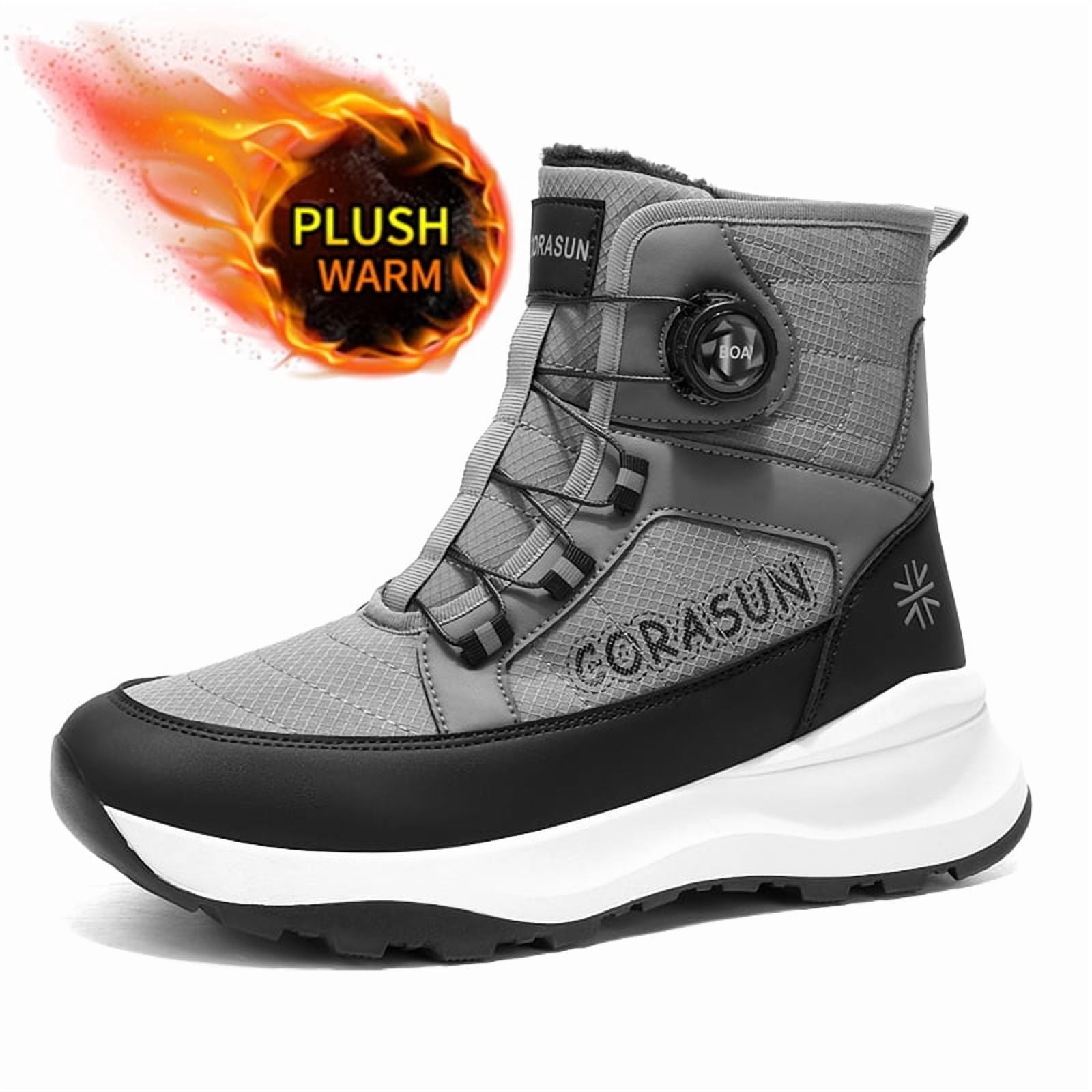 CORASUN Men's Winter Snow Boots, Waterproof Insulated Plush Lined ...