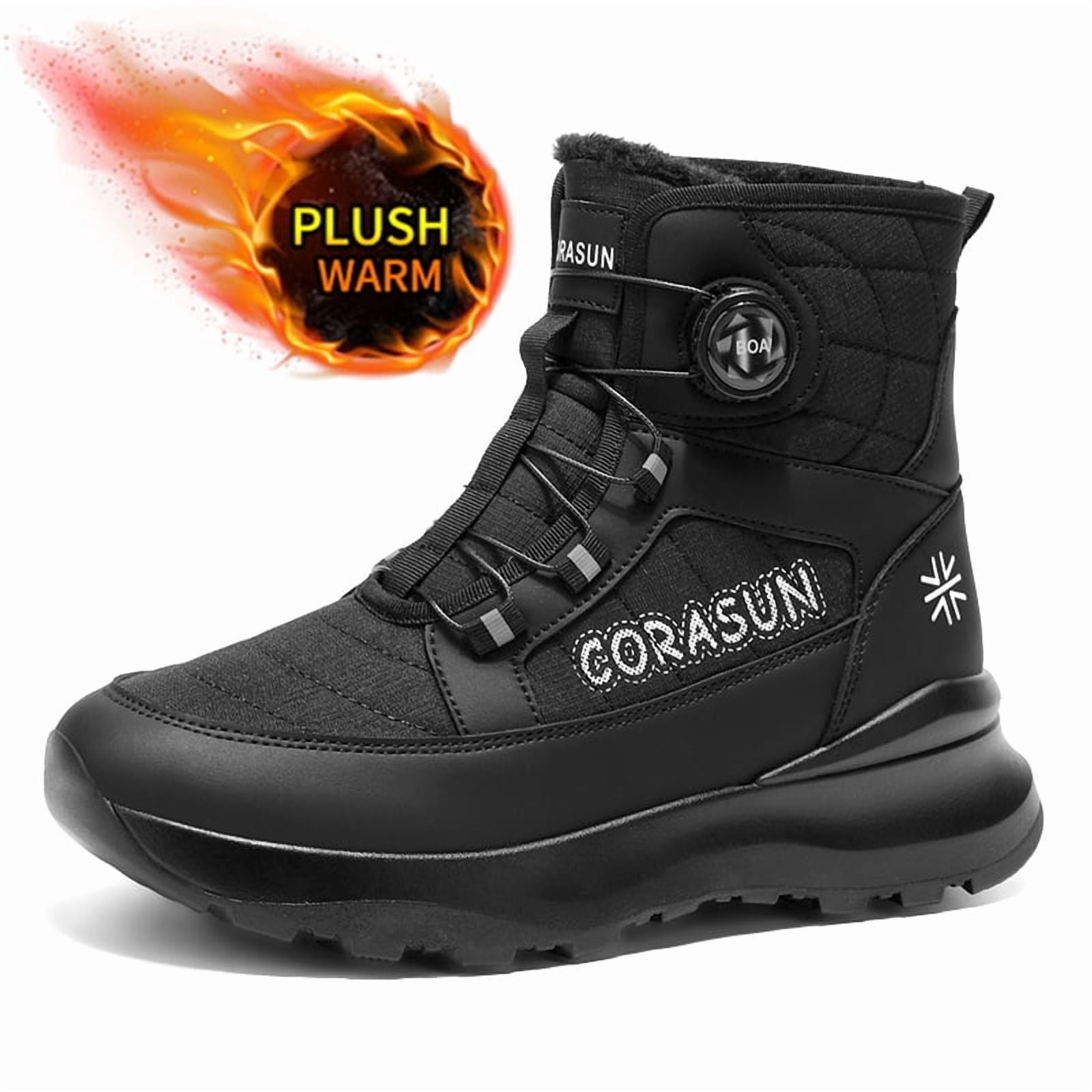 Image showcasing CORASUN Men's Winter Snow Boots, Waterproof Insulated Plush Lined ...