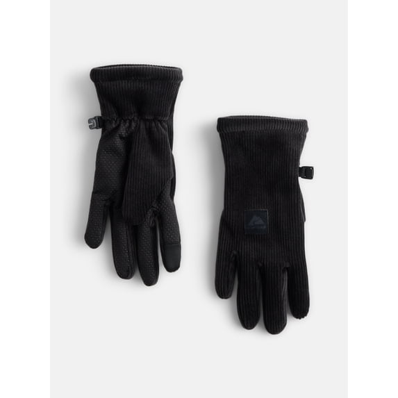 Ozark Trail Women's Corduroy Commuter Ski Gloves, Black Soot, L/XL