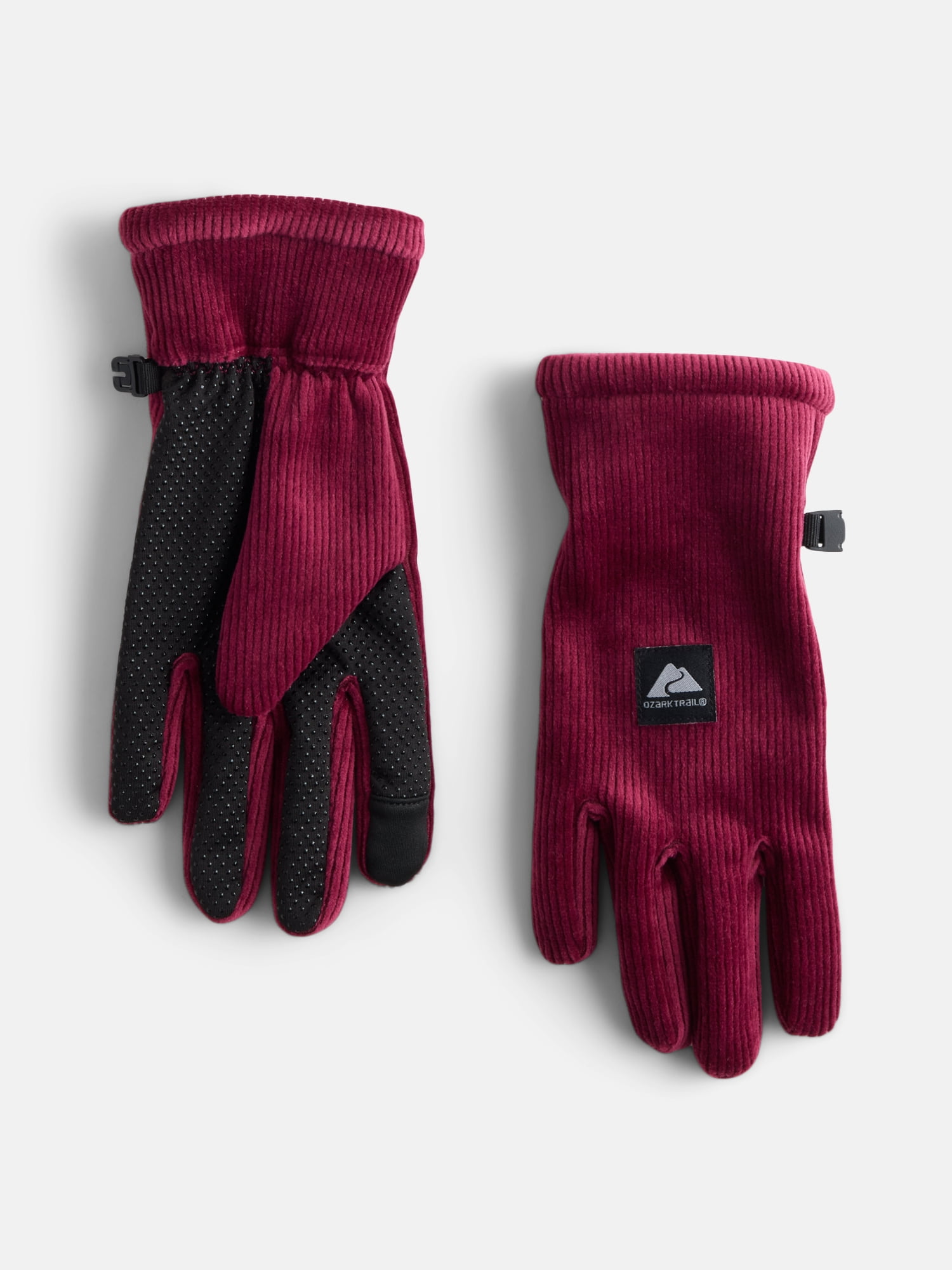 Ozark Trail Women's Corduroy Commuter Ski Gloves, Red Pomegranate, L/XL