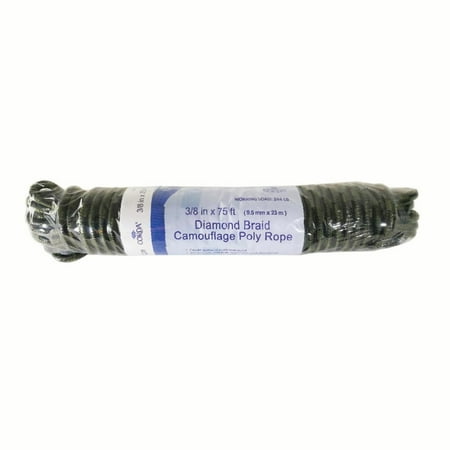 CORDA Diamond Braid Poly Rope, Camouflage, 3/8" x 75'