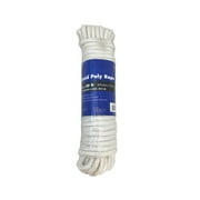 CORDA Diamond Braid Rope, White, Polypropylene, 3/8 x 50