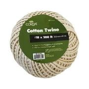 CORDA Cotton Twine Beige #18 x 200 ft Ideal for Crafting and Bundling