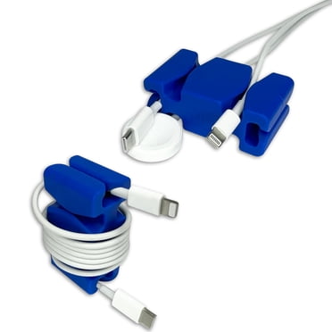 Magnetic Extension Cord Holder Function101 Cable Blocks - 4 Pack - Blue Color - Weighted And Magnetic Cord Holder/Cable Organizer - Flexible Silicone Blocks For Desk, Home, Office, Nightstand Home Office Organizer Deals