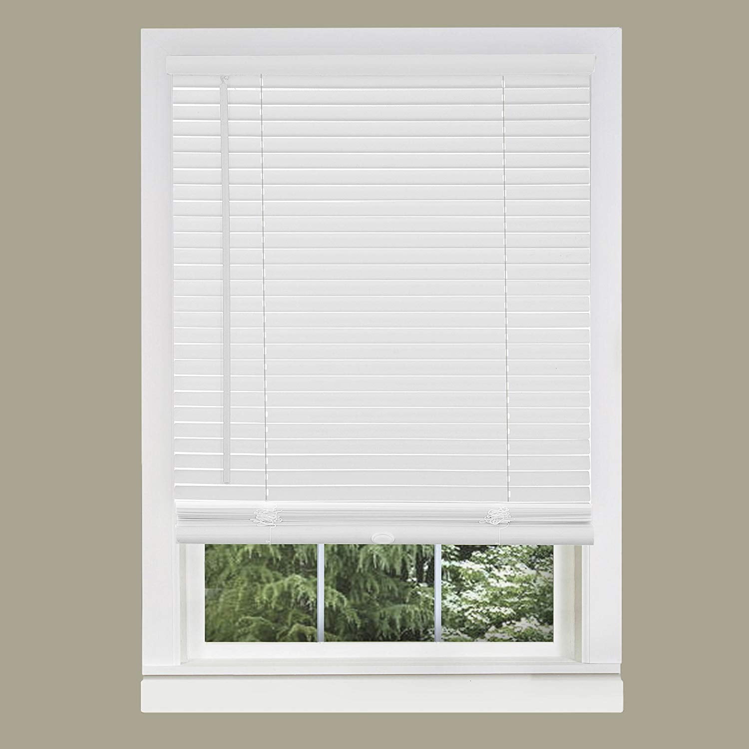 "Cordless Vinyl Mini Blind White, 18"" x 64"", Light Filtering Size