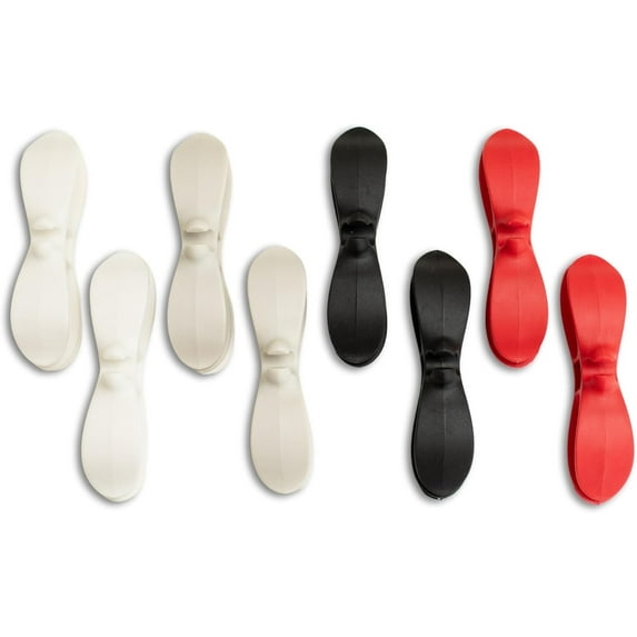 CORDSY Cord Organizer for Appliances (8-Pack), 2 White, 2 Eggshell, 2 Black and 2 Red, Premium Silicone Stick-on Cord Holder for Wire Management