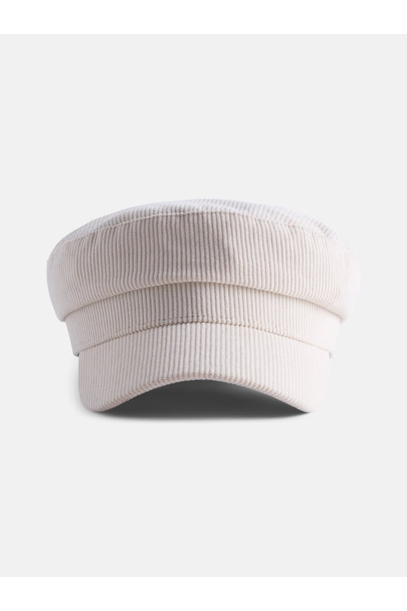 Corduroy Baker Boy Hat, Tan, Women's