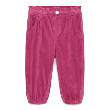 Garanimals Baby Girl Paper Bag Waist Corduroy Jogger Pants, Sizes 0M-24M