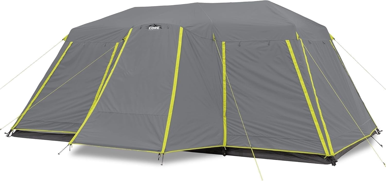 CORE 18' x 10' 12 Person Instant Cabin Camping Tent with Full Rainfly, 55lbs